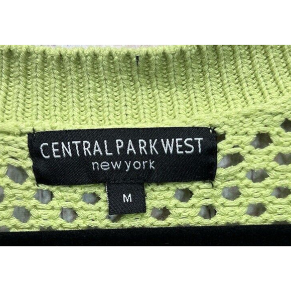 Central Park West New York Women's Cable Knit V Neck Sweater Green Size M - Picture 6 of 7